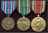American Campaign-WWII Medal Ribbon, European-African-Middle Eastern Campaign-WWII Medal Ribbon, World War II Victory Medal Ribbon